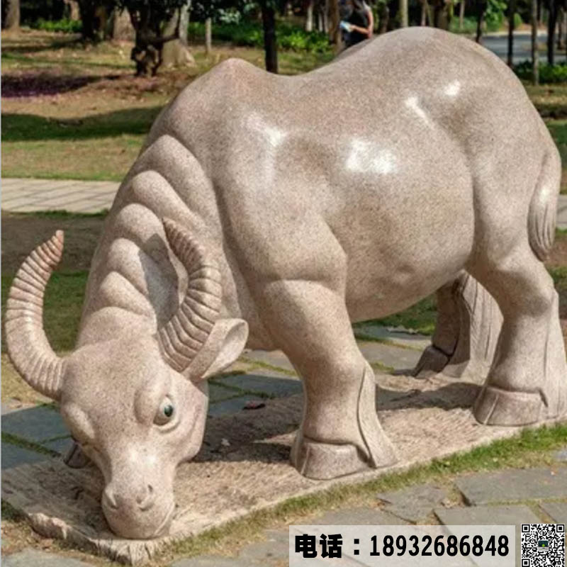定制石雕动物低头牛雕塑 专业厂家加工批发价格